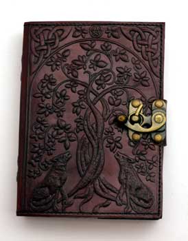 Wolf & Tree of Life leather blank book w/ latch Wolf & Tree of Life leather blank book w/ latch