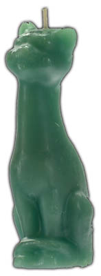 6"-7" Green Cat candle 6"-7" Green Cat candle