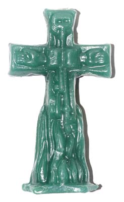 4 1/2" Crucifix Green candle 4 1/2" Crucifix Green candle