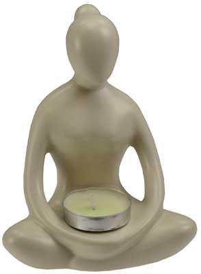 White Yoga Lady tealight White Yoga Lady tealight