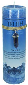 Truth pillar candle with Sodalite pendant Truth pillar candle with Sodalite pendant