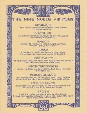 Nine Noble Virtues poster Nine Noble Virtues poster