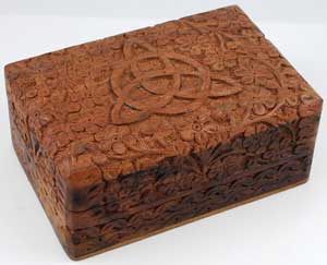 Triquetra Wooden Carved Box Triquetra Wooden Carved Box