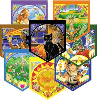 Wheel of the Year Prayer Flags Wheel of the Year Prayer Flags