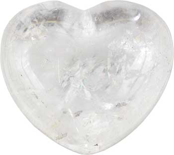 1 3/4" Clear Quartz heart 1 3/4" Clear Quartz heart