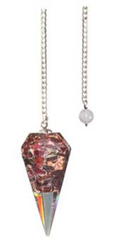 6-sided Garnet orgone pendulum 6-sided Garnet orgone pendulum