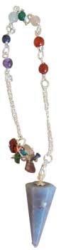 Angelite 7 Chakra 6 sided pendulum Angelite 7 Chakra 6 sided pendulum