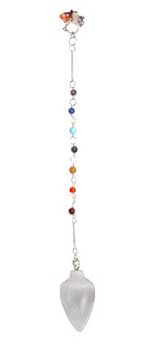 Selenite 7 Chakra pendulum Selenite 7 Chakra pendulum