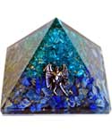 75mm Orgone Aquamarine & Lapis pyramid 75mm Orgone Aquamarine & Lapis pyramid