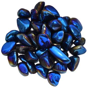 1 lb Deep Blue electroplated tumbled stones 1 lb Deep Blue electroplated tumbled stones