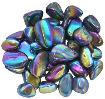 1 lb Black Rainbow electroplated tumbled stones 1 lb Black Rainbow electroplated tumbled stones