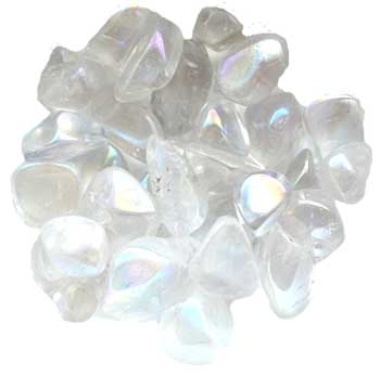 1 lb Transparent White electroplated tumbled stones 1 lb Transparent White electroplated tumbled stones