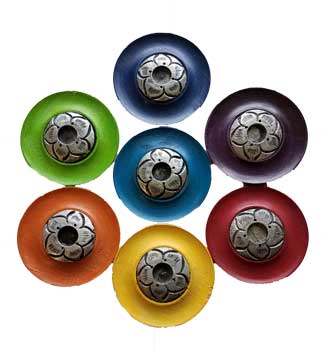 4" 7 Chakra Lotus burner (set of 7) 4" 7 Chakra Lotus burner (set of 7)