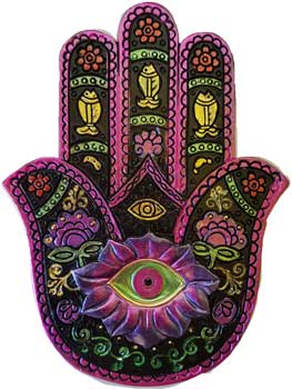 Black & Fuchia Hamsa incense burner Black & Fuchia Hamsa incense burner
