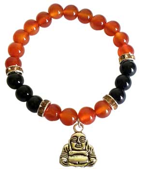 8mm Carnelian/ Black Onyx with Buddha 8mm Carnelian/ Black Onyx with Buddha