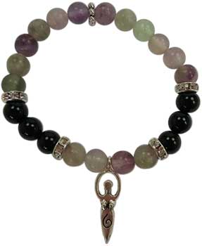 8mm Flourite/ Black Stone Goddess 8mm Flourite/ Black Stone Goddess