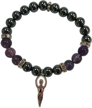 8mm Hematite/ Amethyst Goddess 8mm Hematite/ Amethyst Goddess