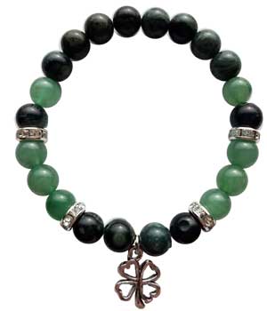 8mm Kambaba Jasper/ Green Aventurine with Lucky Clover 8mm Kambaba Jasper/ Green Aventurine with Lucky Clover