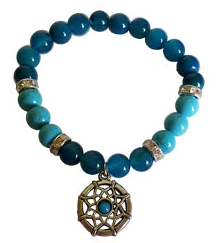 8mm Blue Onyx/ Blue Turquoise with Dream Catcher 8mm Blue Onyx/ Blue Turquoise with Dream Catcher
