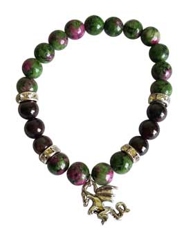 8mm Ruby Zoisite/ Garnet with Dragon 8mm Ruby Zoisite/ Garnet with Dragon