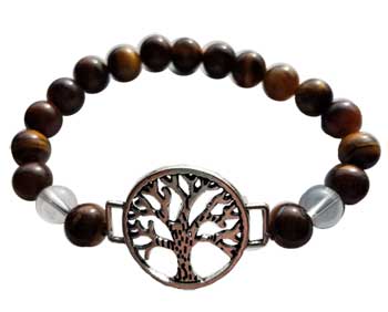 8mm Tiger Eye/ Quartz with Tree of Life 8mm Tiger Eye/ Quartz with Tree of Life