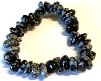 Snowflate Obsidian gemstone bracelet stretch Snowflate Obsidian gemstone bracelet stretch