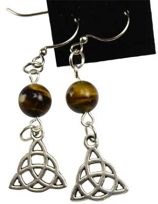 Tiger's Eye Triquetra earrings Tiger's Eye Triquetra earrings