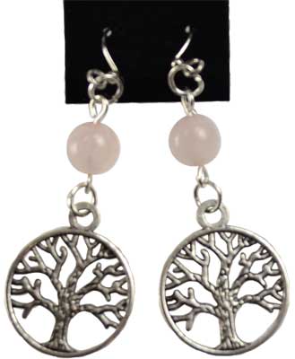 Rose Quartz Tree of Life earrings Rose Quartz Tree of Life earrings