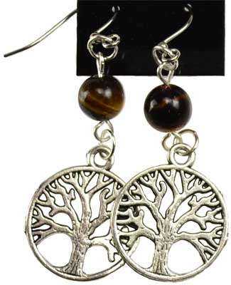 Tigers Eye Tree of Life earrings Tigers Eye Tree of Life earrings