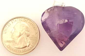 1" Amethyst heart 1" Amethyst heart