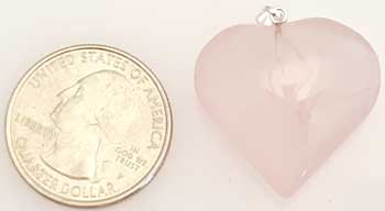 1" Rose Quartz heart 1" Rose Quartz heart