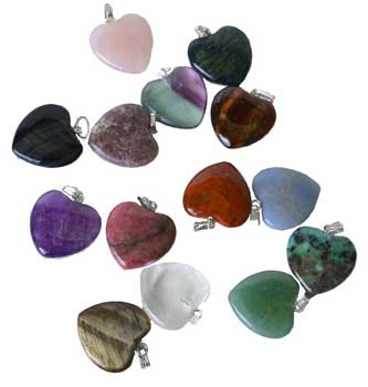 3/4" (20mm) various Stones heart 3/4" (20mm) various Stones heart