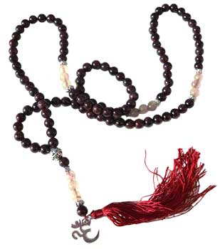 Garnet & Rultilated Quartz elastic mala Garnet & Rultilated Quartz elastic mala