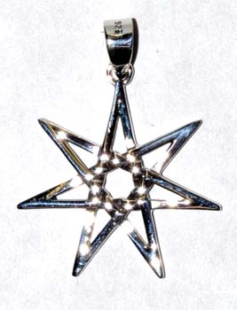 1" 7 Pointed Star sterling