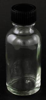 Clear 1oz Glass bottle & cap Clear 1oz Glass bottle & cap