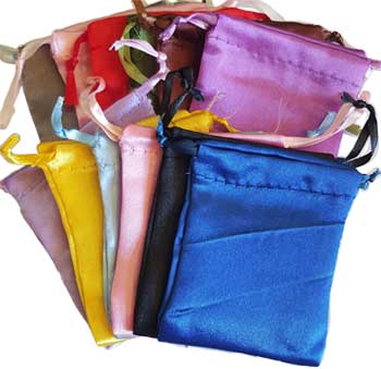12 pk 2 3/4" x 3" Satin pouches mixed colors 12 pk 2 3/4" x 3" Satin pouches mixed colors