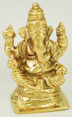 Ganesh Sitting Brass 3" Ganesh Sitting Brass 3"